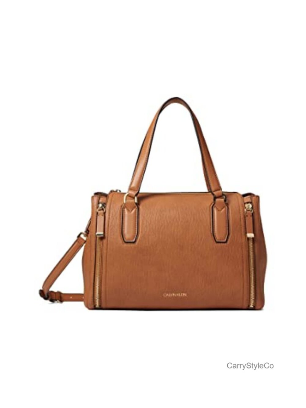 Vegan Leather Satchel Handbag with Adjustable Crossbody Strap